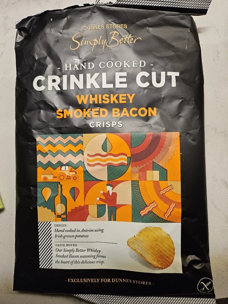 Simply Better Crinkle Cut Whiskey Smoked Bacon Crisps