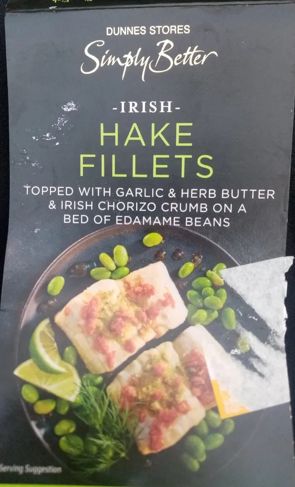 Hake Fillets Topped With Garlic & Herb Butter & Chorizo Crumb With Edamame Beans