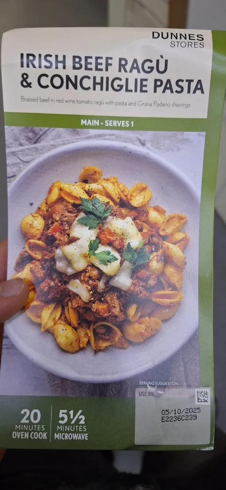 Irish beef ragu & conchiglie pasta