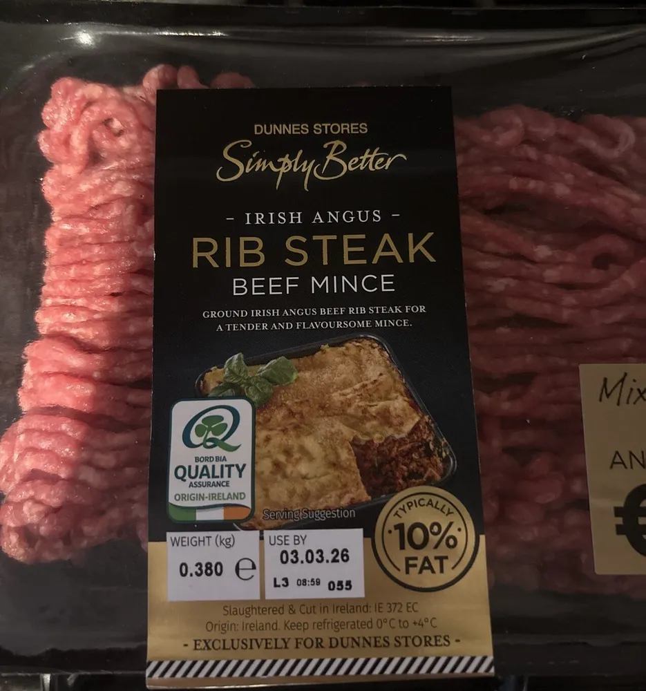 Irish Angus Rib Steak Beef Mince