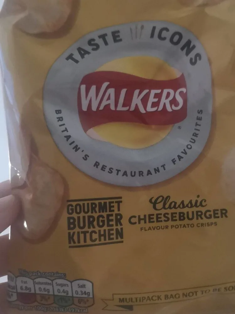 Walkers classic cheeseburger crisps