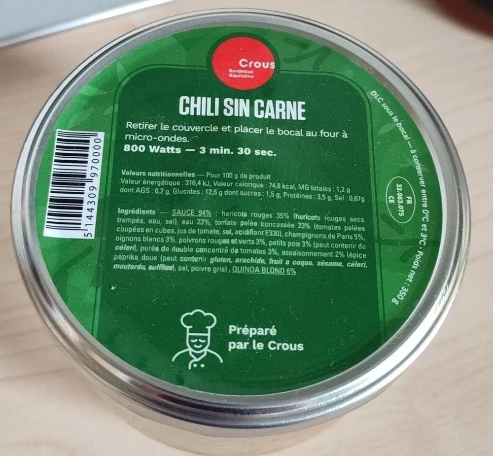 Chili sin carne