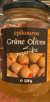 Grüne Oliven mit Paprika