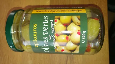 Olives vertes aux poivrons rouges