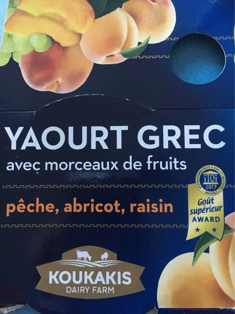 Yaourt grec avec morceaux de fruits