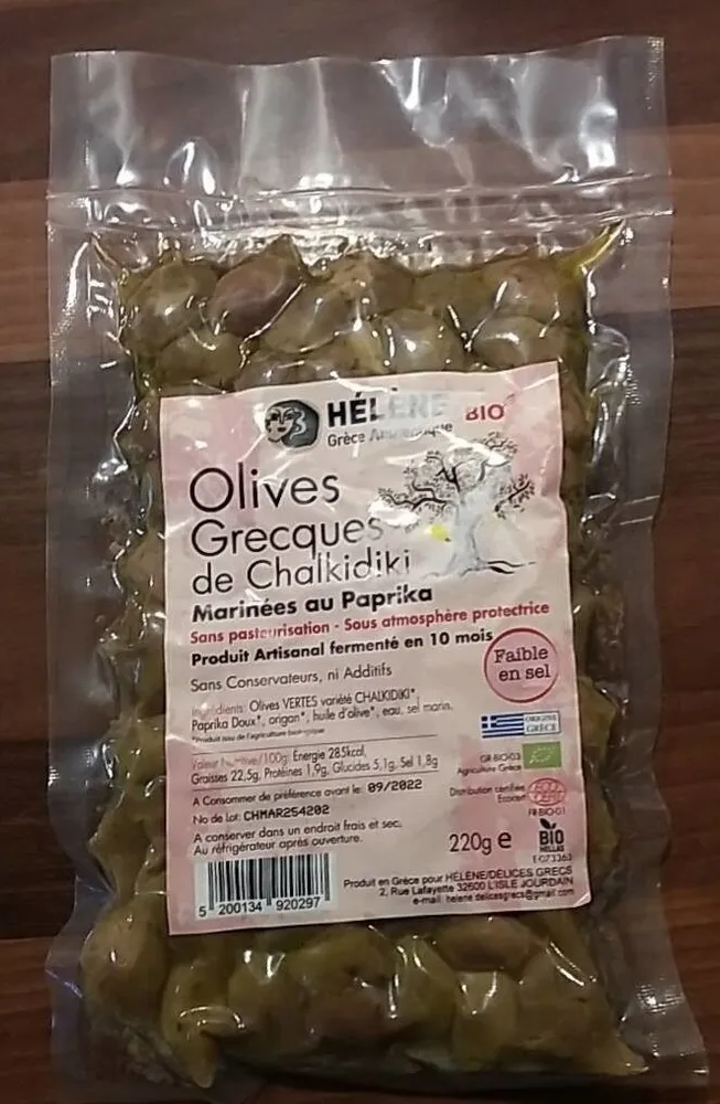 Olives grecques de Chalkidiki marinées au paprika