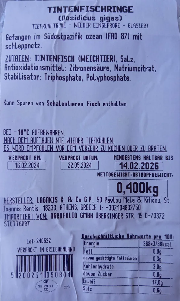 TINTENFISCHRINGE (Dosidicus gigas)