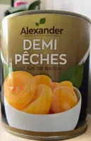 Demi pêches au jus de raisin