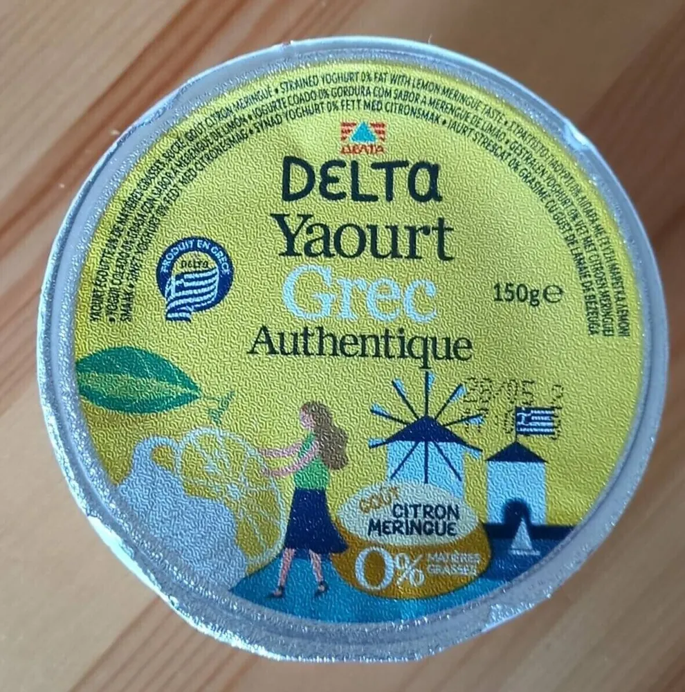 Yaourt grec authentique citron meringué 0% matières grasses