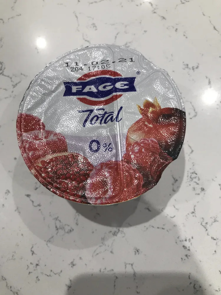 Total 0% Greek Yoghurt Split Pot Raspberry 170G