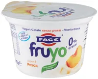 Yogurt colato magro con pezzi di pesca