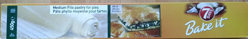 Medium Filo pastry for pies