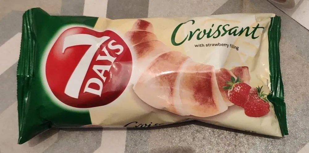 Croissant with strawberry filling