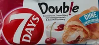 Double Croissant mit Cremefüllung mit Vanillegeschmack & Sauerkirschfüllung