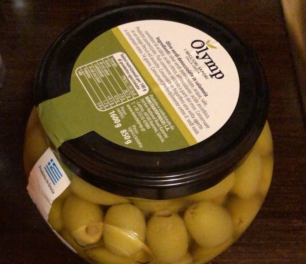 Olive verdi denocciolate in salsmoia