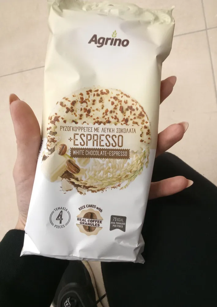Rice Cakes with White Chocolate + Espresso