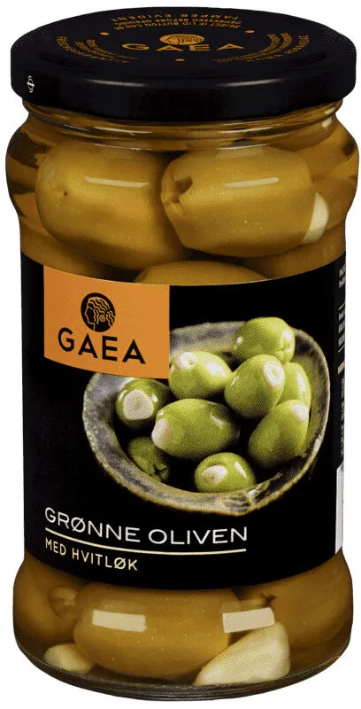 Gaea Green Olives Stuffed With Garlic 295G