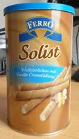 Waffelröllchen mit Vanille Cremefüllung