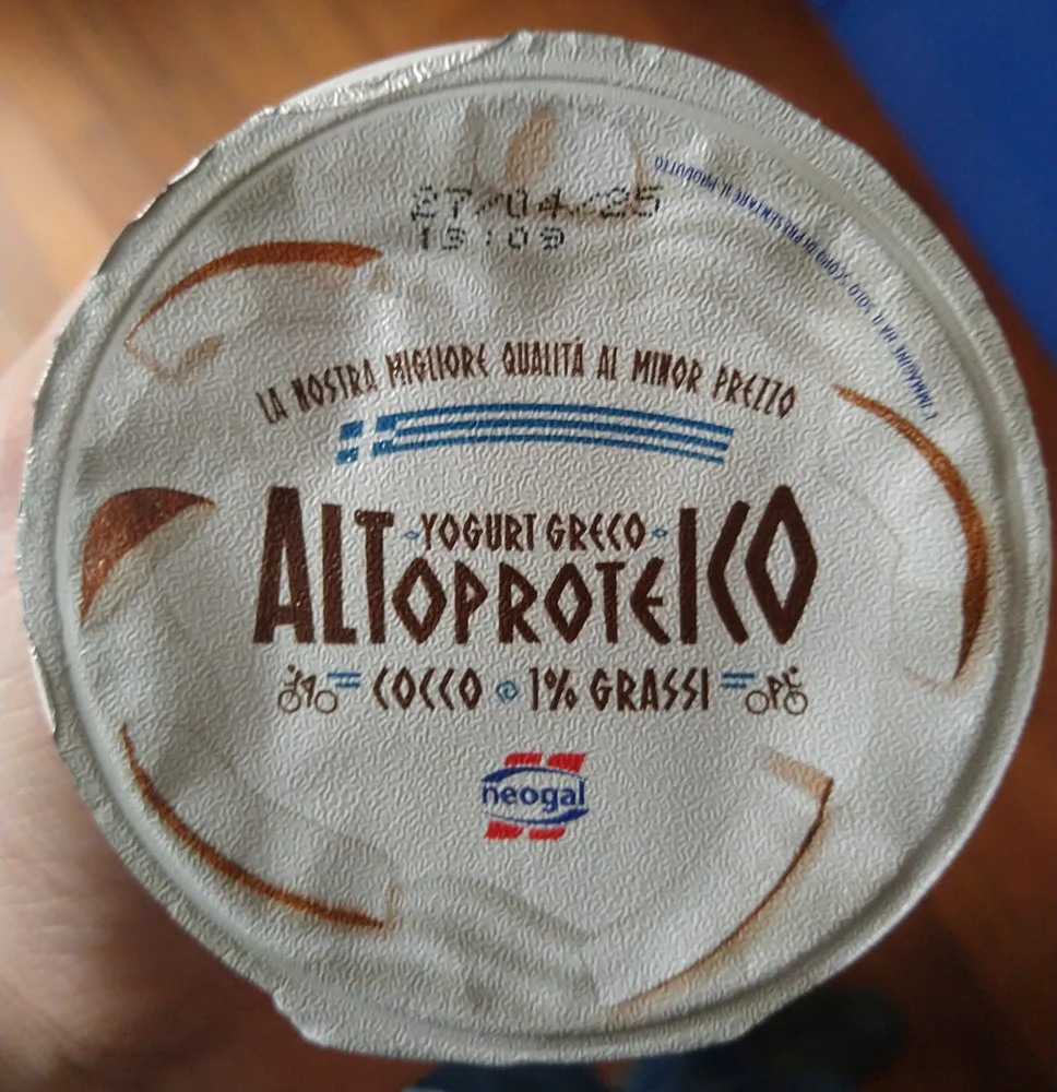 Altoproteico yogurt greco cocco