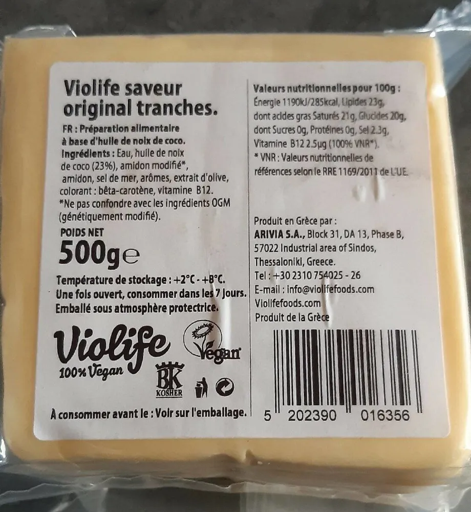 Violine saveur original tranches