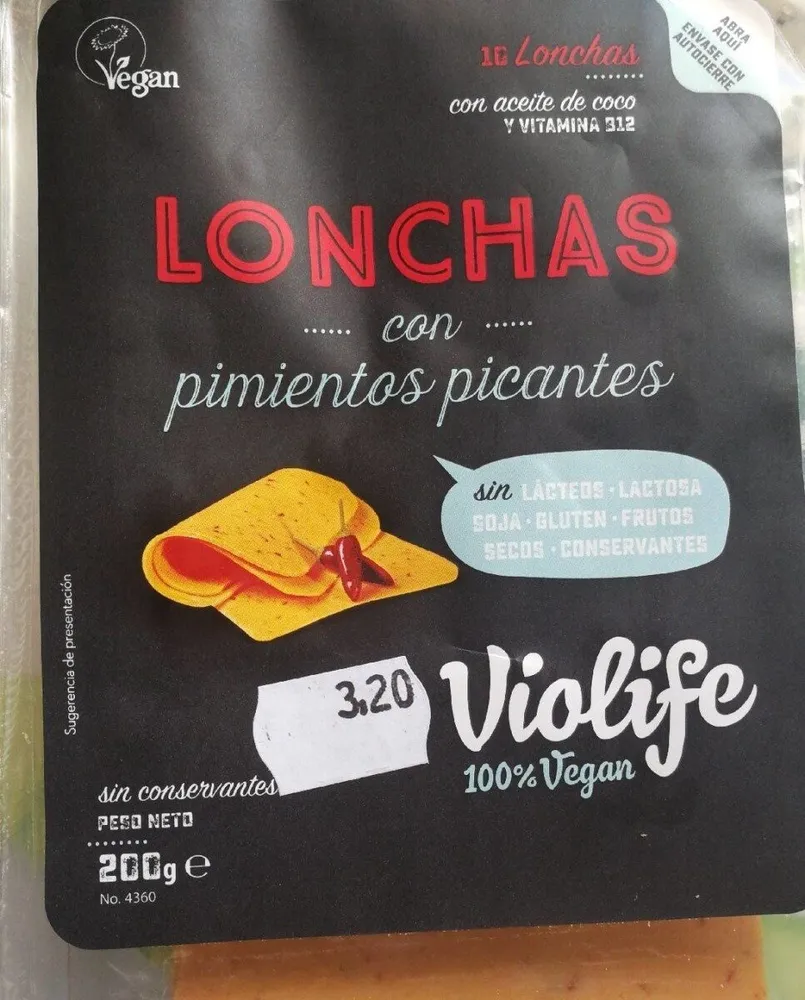 Lonchas con pimientos picantes