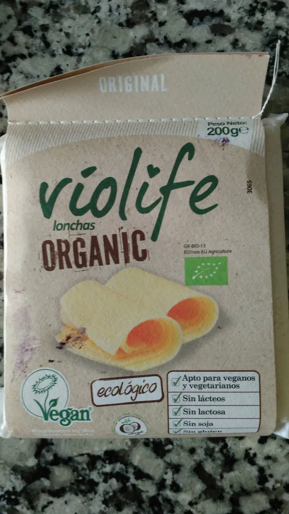 Queso Violife Organic. Lonchas