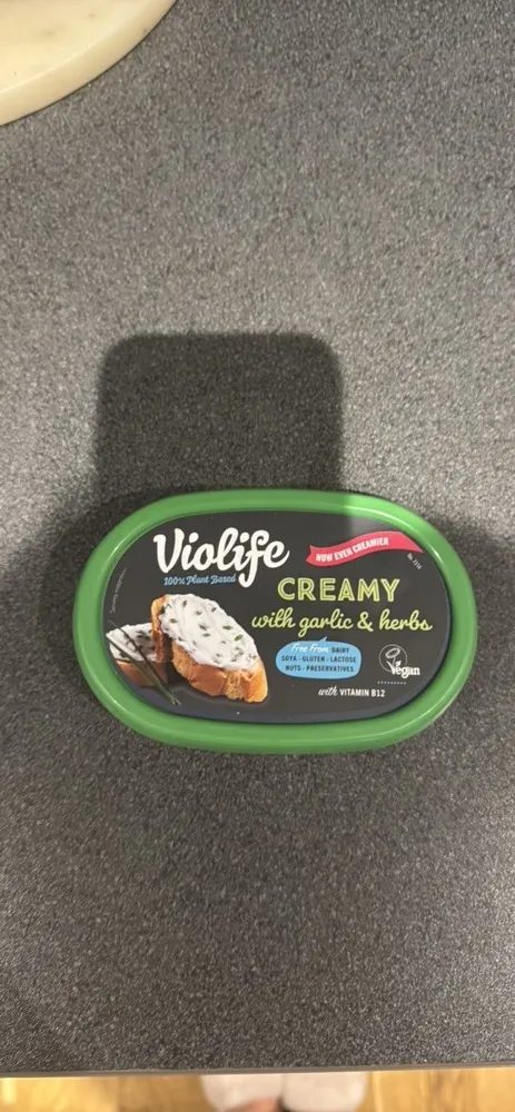Creamy with garlic & herbs