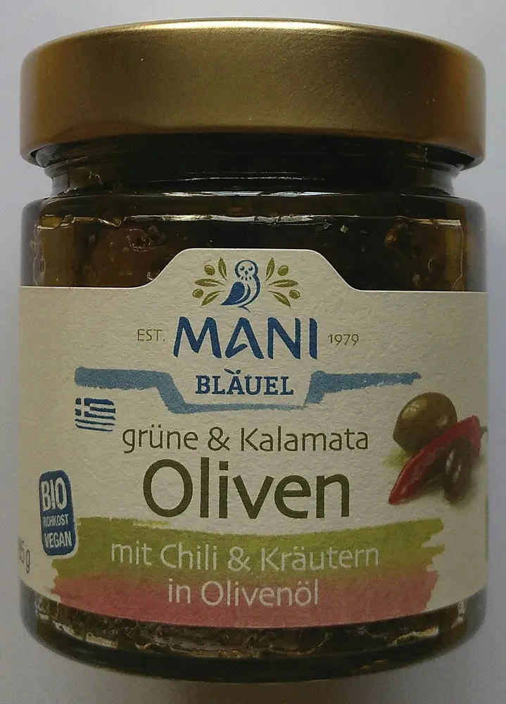 Grüne & Kalamata-Oliven mit Chili & Kräutern