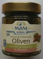 Grüne & Kalamata-Oliven mit Chili & Kräutern