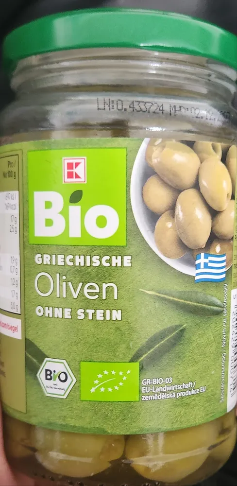 Griechische grüne Oliven ohne Stein