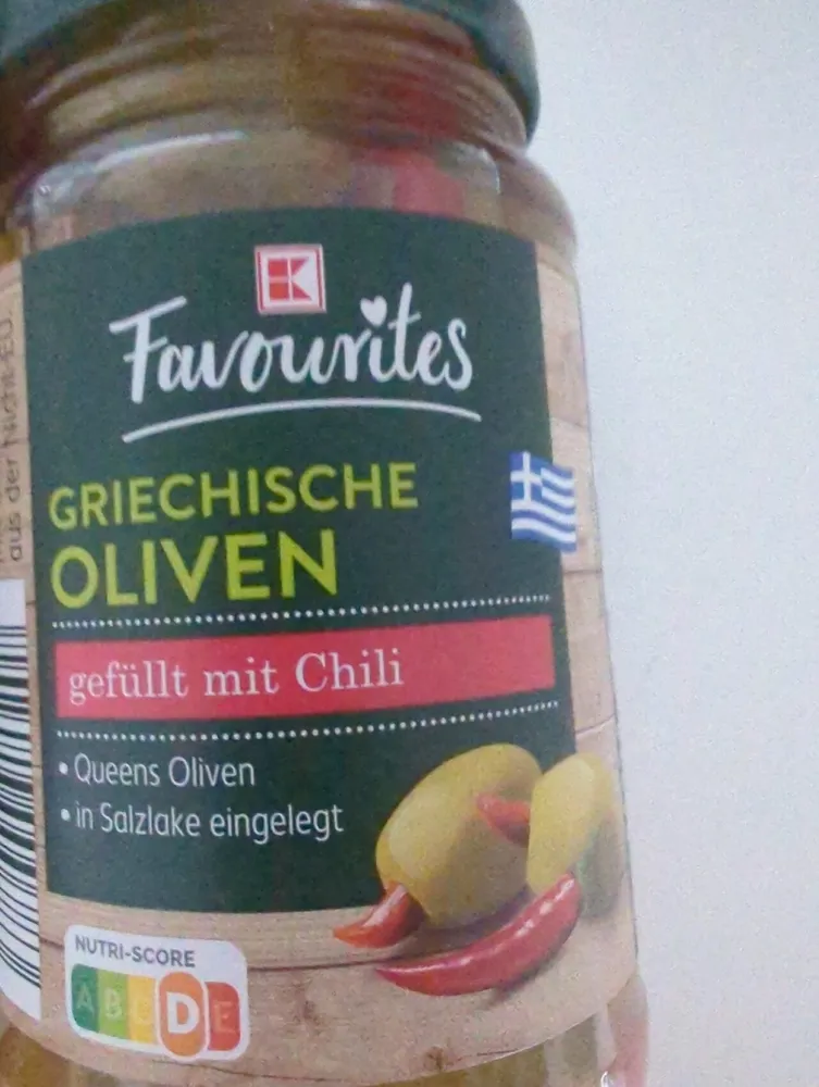 Griechische Oliven Gefüllt Mit Chilli