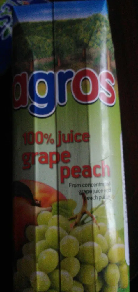 100% grape peach juice
