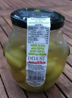 Olives vertes farcies au poivron