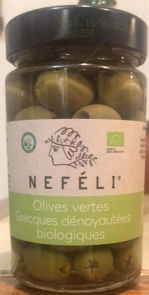 Olives vertes grecques dénoyautées biologiques