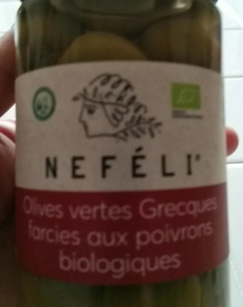 Olives vertes grecques farcies aux poivrons bio