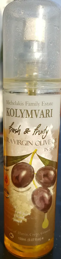 Extra virgin olive oil in spray