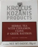 Saffron Tea With Cinnamon & Clove Krocus Kozanis