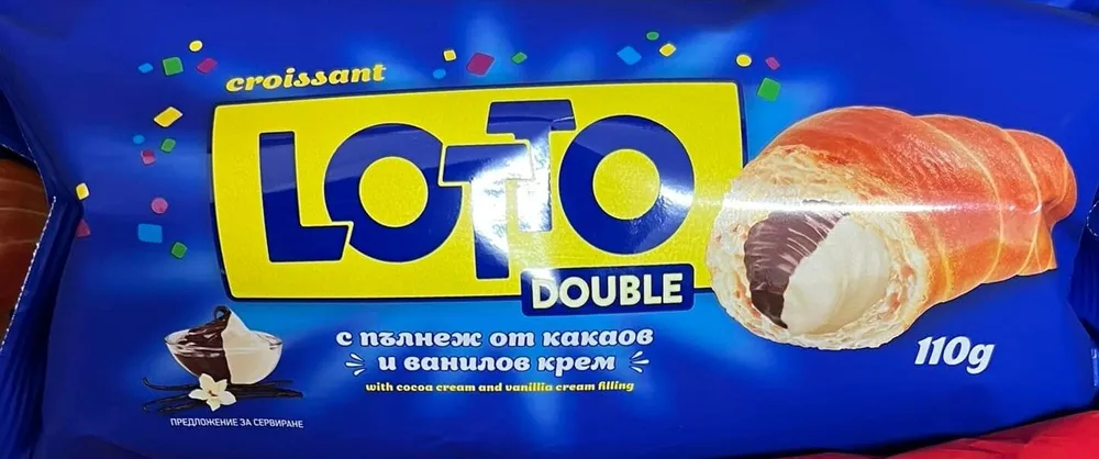 Lotto кроасан с пълнеж от какаов и ванилов крем