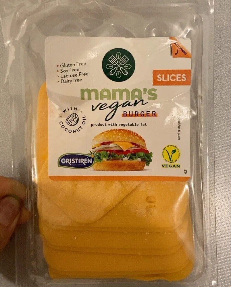 Mama’s vegan burger slices