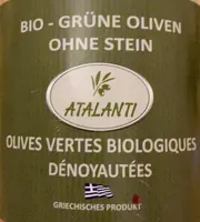 Olives vertes biologique dénoyautées