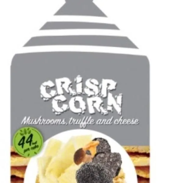 Thin corn cakes with mushrooms,  truffle and cheese