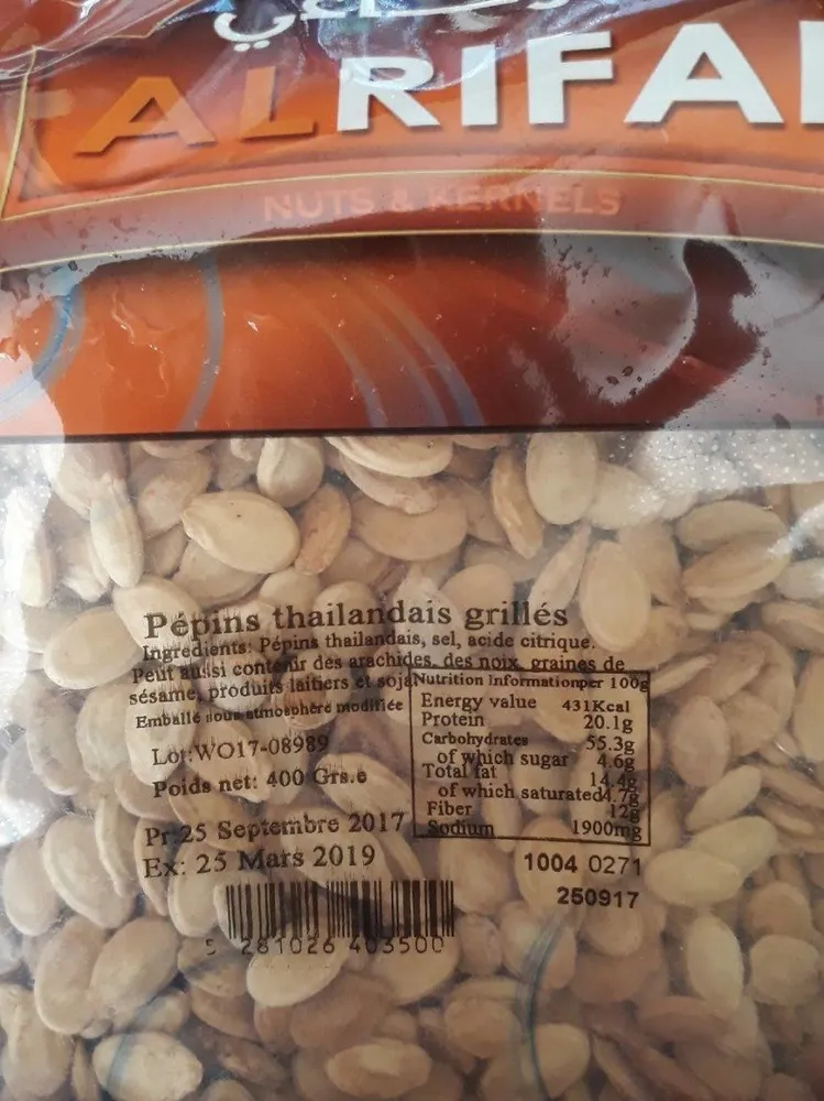 Pépins thaïlandais grillés