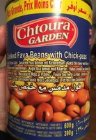 Cooked fava beans with chick-peas