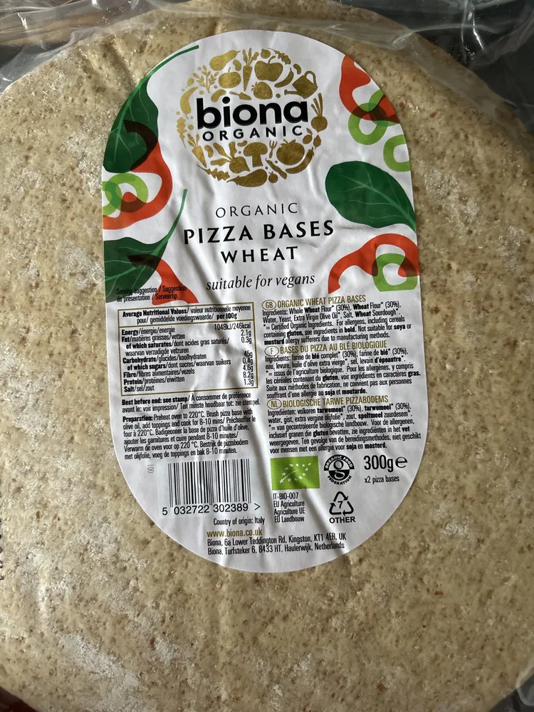 Organic Wheat Pizza Bases