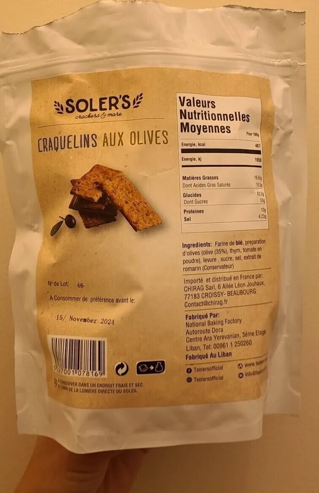 Craquelins aux olives