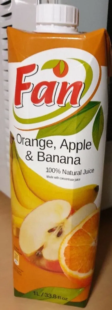Jus de fruit orange pomme banane