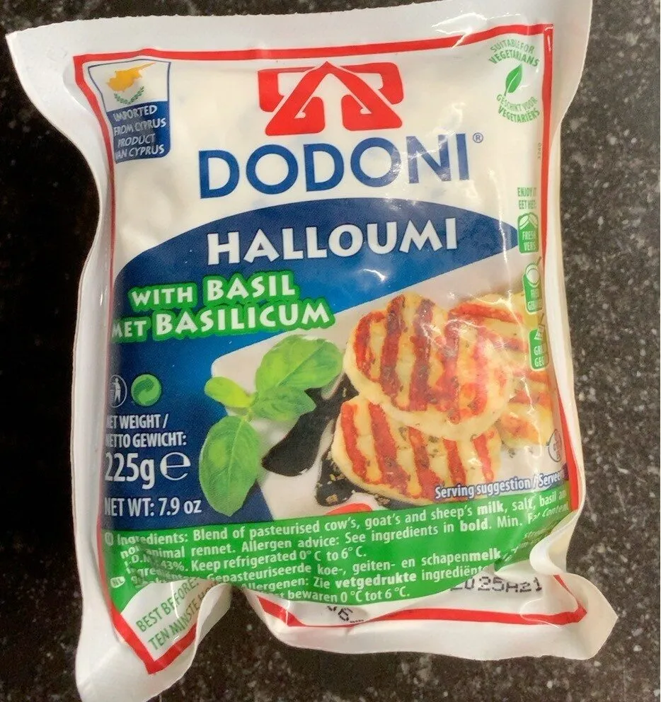 Halloumi with basil