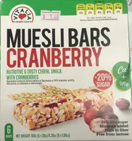 Muesli bars cranberry