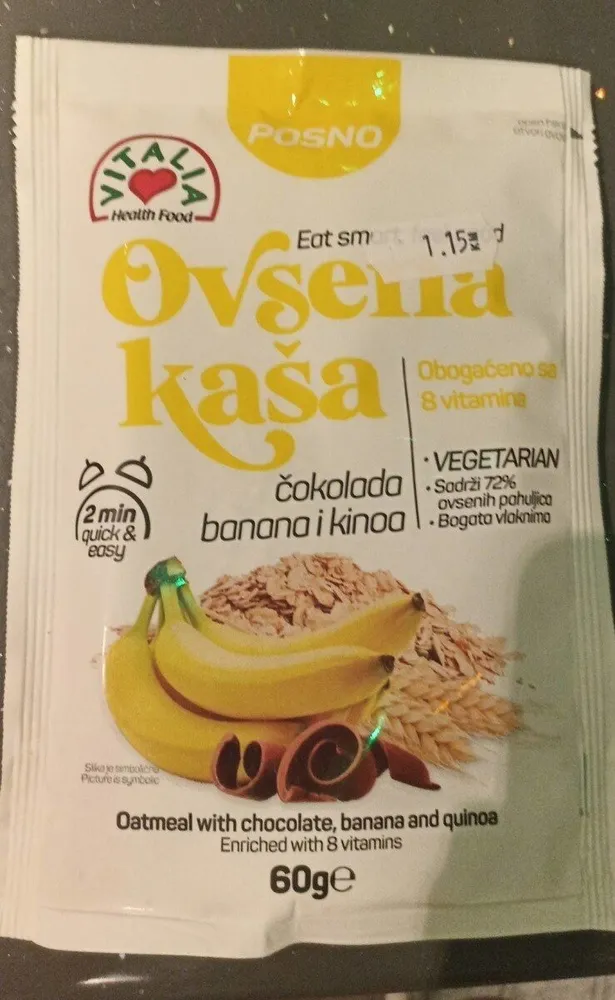 Oatmeal with chocolate banana and quinoa
