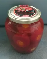 Red cherry stuffed peppers